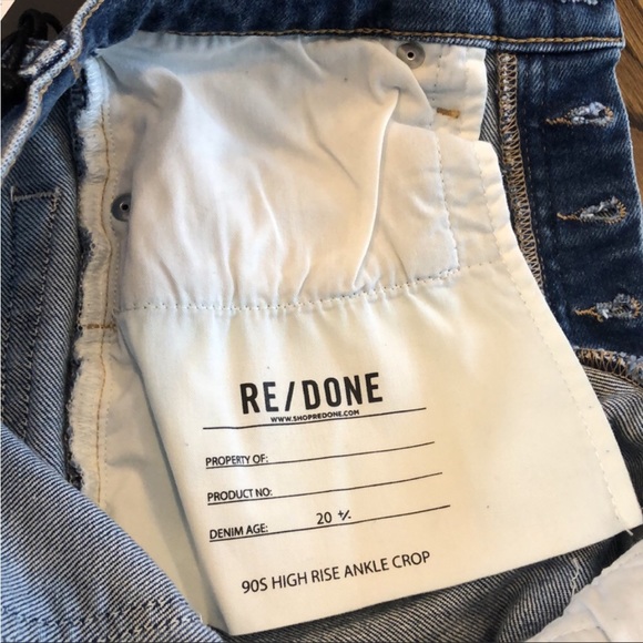 NWT RE/DONE 90's High Rise Ankle Crop Jeans Sz 26 - Picture 8 of 16